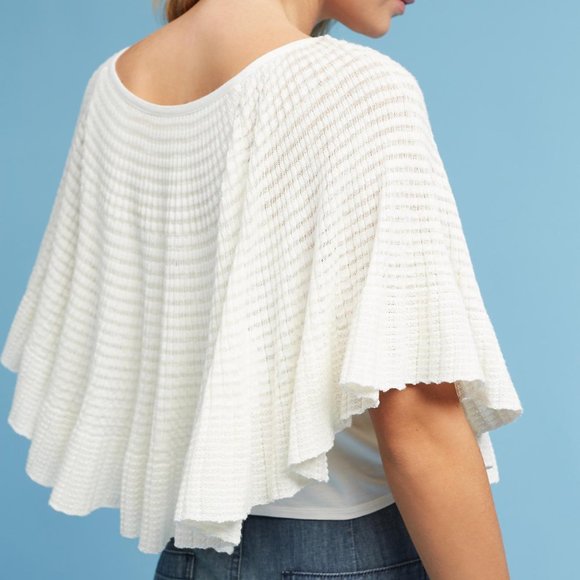 NWT ANTHROPOLOGIE Miah Pointelle Stitched Poncho XS/S - Picture 4 of 4